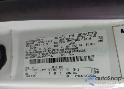 2014 Ford E-150 Commercial from USA, damaged, VIN 1FTNE1EW2EDB18139